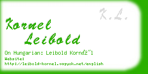 kornel leibold business card